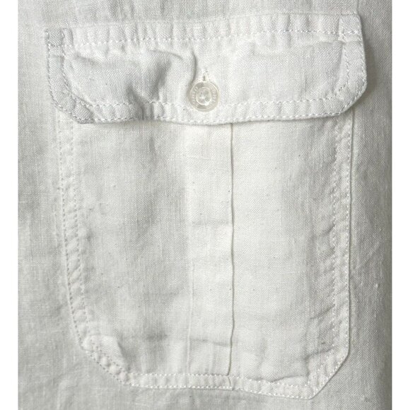 Bohio Mens Shirt Linen Beach Camp Button Up Short Sleeve Casual White Size 2XL - Picture 9 of 11